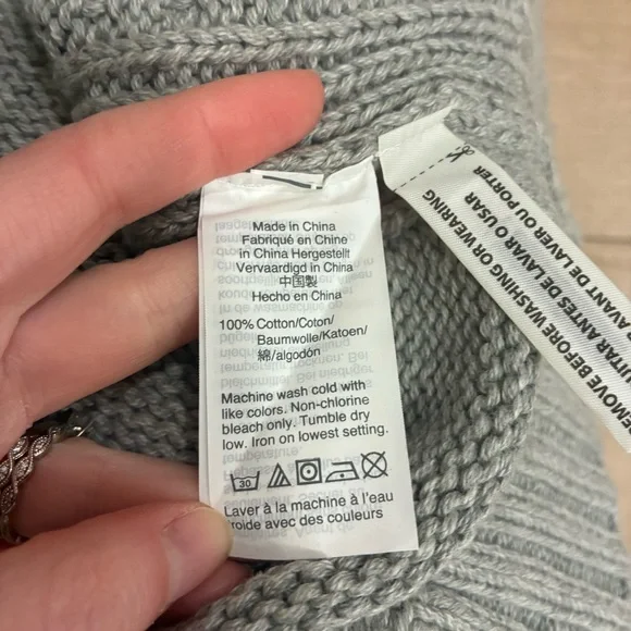 NWT J. Crew Women’s 1988 Rollneck Sweater Gray Fisherman Knit Size S - Picture 6 of 6